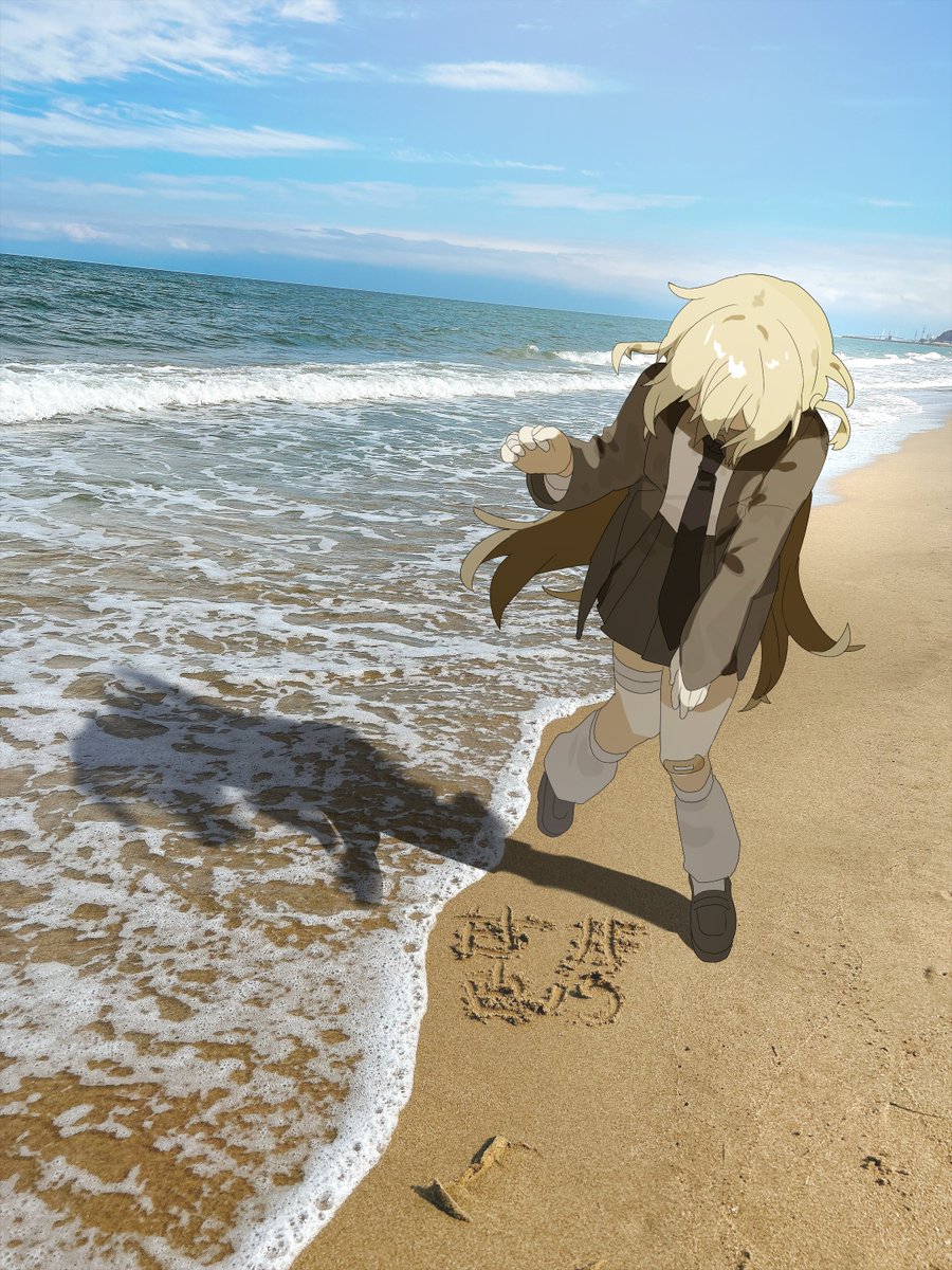 oyumomochi's tweet photo. 自キャラと海に来た❕ https://t.co/DZF53ZYfen