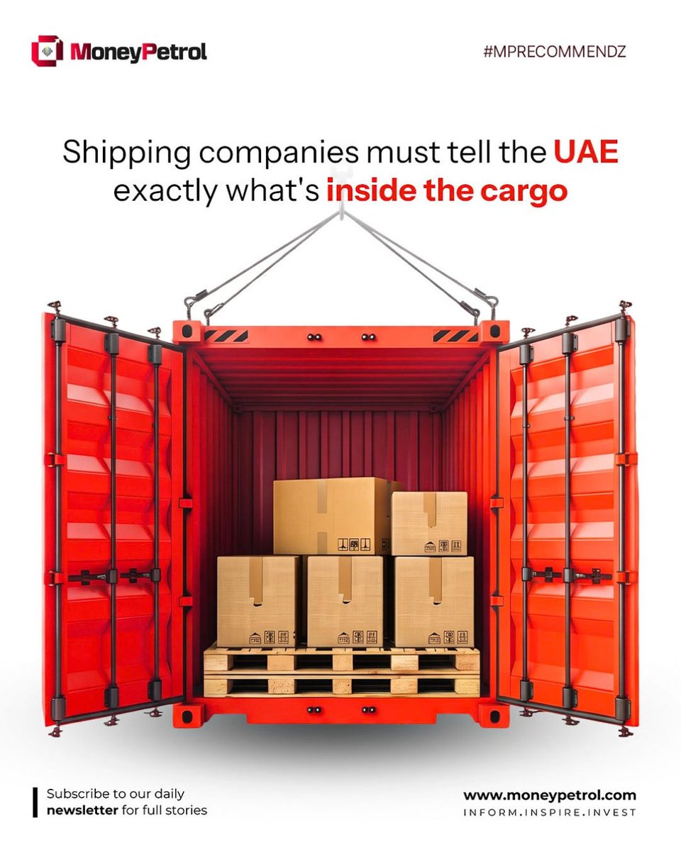 MoneyPetrolUAE's tweet photo. 🚢 UAE SHIPPING RULES 2026: 9 KEY POINTS TO KNOW

#mprecommendz

Effective 1 October 2026, UAE cargo reporting rules require shipping companies to submit cargo details earlier and obtain approval before departure.

1️⃣ New rule officially started.
2️⃣ Cargo details must be declared.
3️⃣ Earlier submission deadline
4️⃣ Details required before sailing
5️⃣ Previously reported just before arrival
6️⃣ Authorities review cargo declarations.
7️⃣ Submissions can be approved, queried, or rejected.
8️⃣ Late or incorrect details may lead to fines.
9️⃣ Filing is free; service providers may charge fees.

💬 How will this impact UAE shipping and trade?
Follow @MoneyPetrolUAE  for more UAE business updates.

#UAEShipping #UAETrade #Logistics #SupplyChain #MoneyPetrol