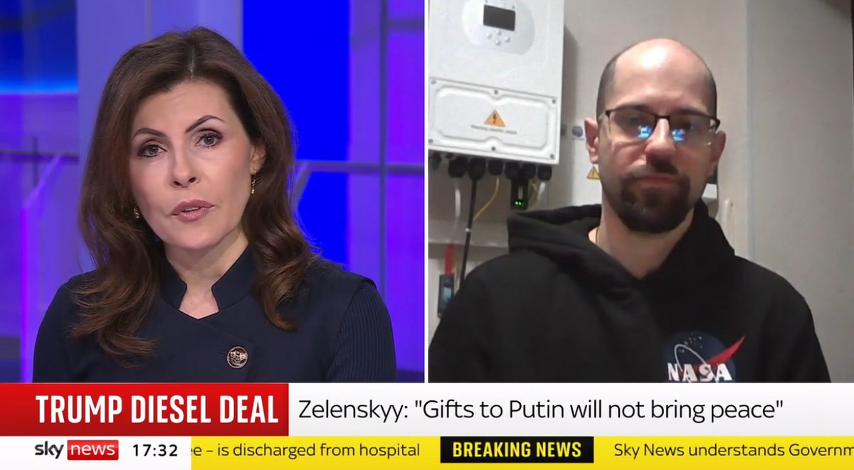 RazomWeStand's tweet photo. Every litre of Russian diesel is paid for twice: once in dollars, once in Ukrainian lives.

Our Strategic Advisor @oleg_savitsky on @SkyNews: easing #sanctions won’t lower US pump prices. It will fund more missiles.

Watch the video: https://t.co/KYBP8CioTL https://t.co/8a7Q6SBe4X