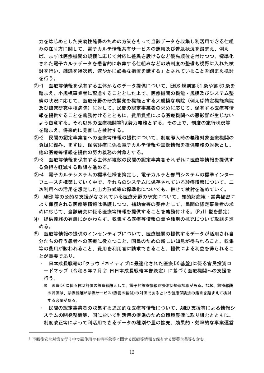 hodanren's tweet photo. 政府は、患者に事前通知せずに大病院が保有する電子カルテや画像情報の提供を義務付ける方針を示しました。

・医療分野の研究開発を機能とする大規模な病院に対し、民間事業者の求めに応じて、保有する医療等情報の提供を義務付ける
・提供義務の対象は電子カルテ情報や画像情報

・医療等情報の民間の認定事業者への提供にあたり、本人への事前通知を要しない

医療等情報の利活用に関するグランドデザイン・制度枠組み（10月2日）
https://t.co/xHupJhOJ2Y