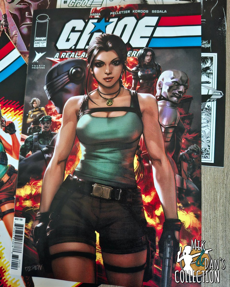 CollectionMik's tweet photo. The fourth print of issue #330 of the comic "GI Joe: A Real American Hero". This issue introduces the GI Joe x Tomb Raider crossover, which began on October 7. 

#laracroft #tombraider @tombraider #tombraidercollection https://t.co/K1J1BMBURP