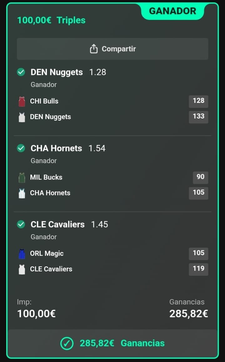 ludopatanegra's tweet photo. Y ya son 8/8 aciertos en NBA✅🏀 https://t.co/VWfMhQUGx4