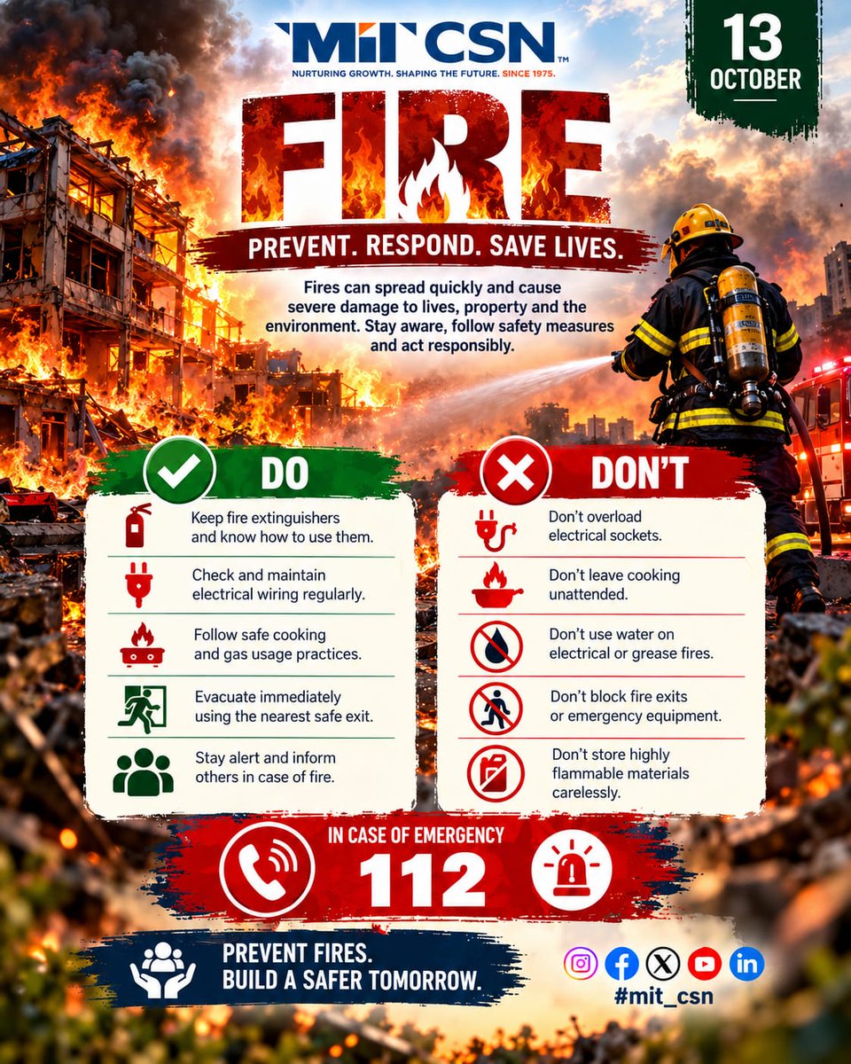 MIT_Updates's tweet photo. Preparedness today saves lives tomorrow! 🚨🌏 On International Day for Disaster Risk Reduction, let’s build safer, more resilient communities through awareness and action.

Reduce Risk. Build a Safer Tomorrow. 
 Poster Credit : Mr Hashmeet Singh
 #MITCSN #DisasterRiskReduction https://t.co/eDwBkS364J