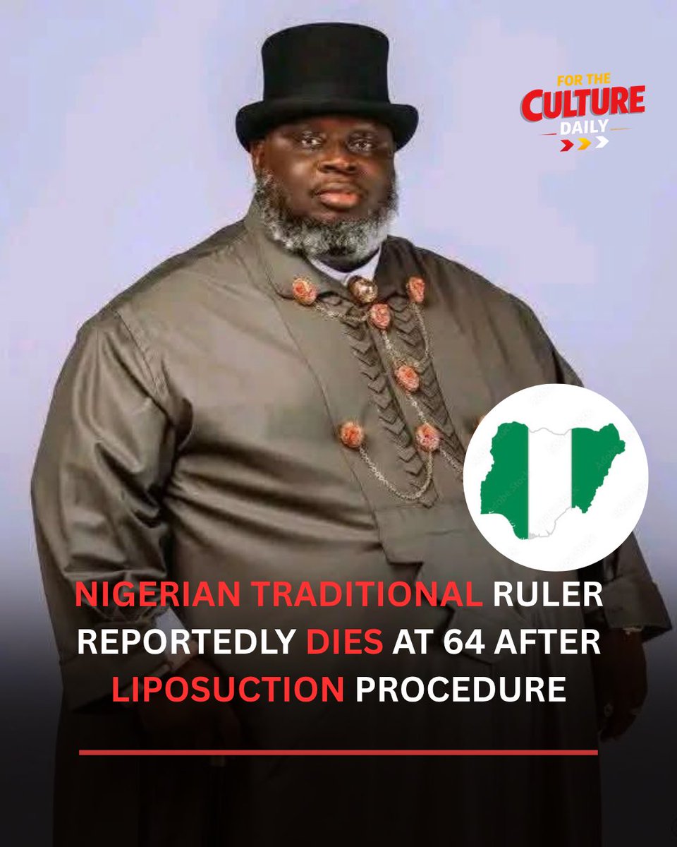 Damsyn_media's tweet photo. Nigerian monarch HRH Moses Theophilus Kenibara VII, ruler of Moko-Ama in Bayelsa State, has reportedly died at 64 following complications from a liposuction procedure, according to media reports.
#DamsynMedia #FTC #ForTheCulturee https://t.co/vpmDcx8ssC