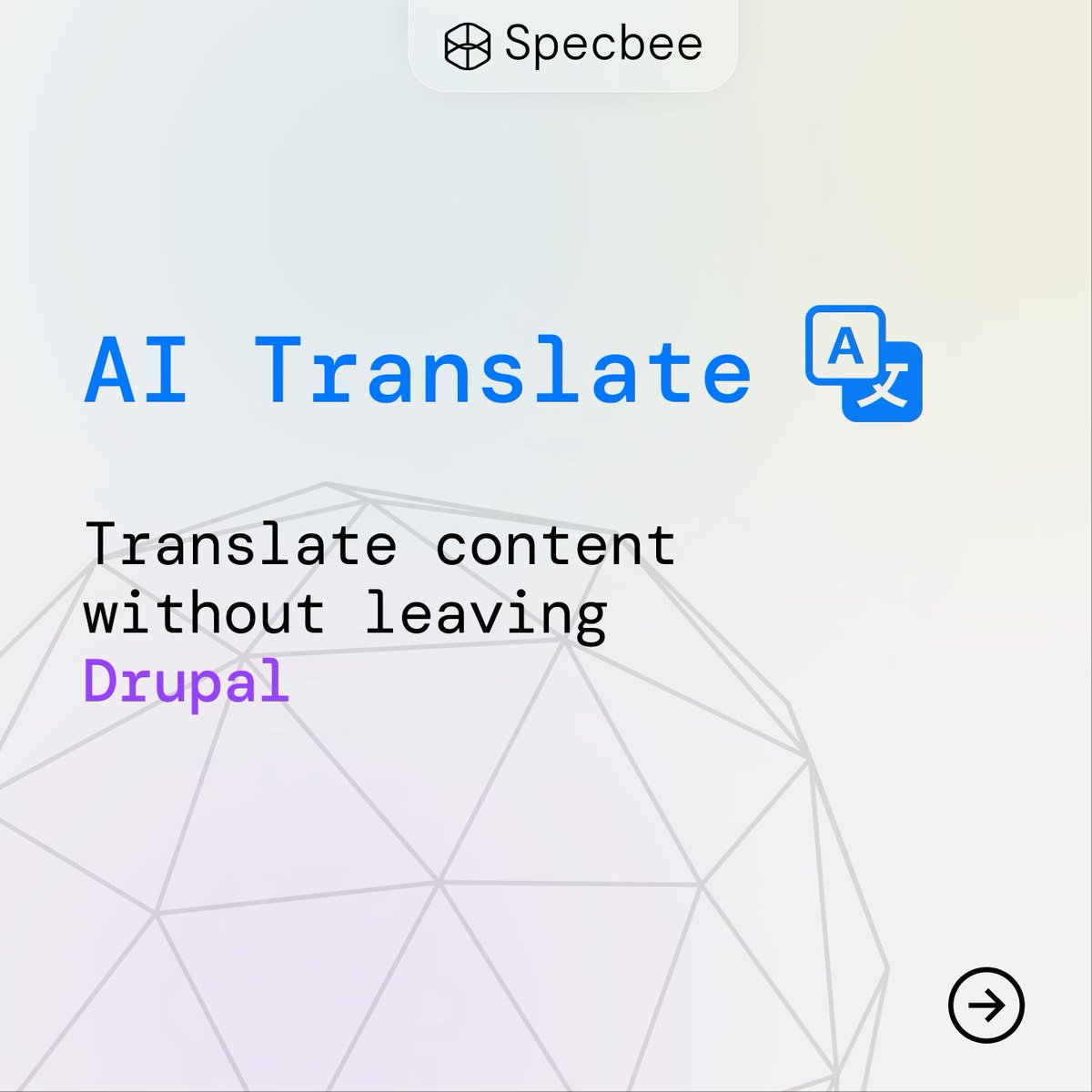 specbee's tweet photo. Multilingual content usually means copying text out to a translation tool and back. The AI Translate module puts AI translation right inside Drupal's content workflow.

#ModuleMonday #MondaysForLearning #AI #translation #DrupalDevelopment https://t.co/CmQ6wLr32k