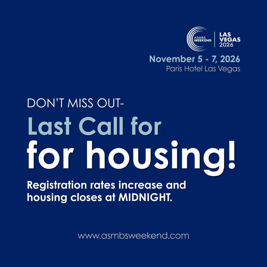 ASMBS's tweet photo. Registration rates for #ASMBSWeekend increase after 11:59 PM ET on Monday, October 12! Housing closes the same night, so be sure to register first. https://t.co/DSL3E13baI

See you in Las Vegas, November 5-7! 

#ASMBSWeekend #ASMBS #BariatricSurgery #MetabolicHealth #Health https://t.co/qPgHcNobiL
