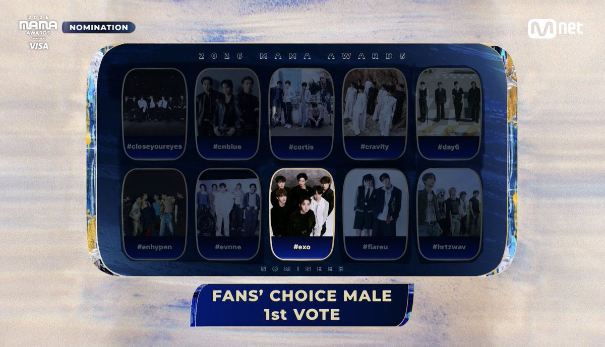 EXOGlobal's tweet photo. VOTE 🗳 | 261012 #EXO for ‘2026 MAMA AWARDS’ - Fans’ Choice Male [1st Vote]

⏰ Oct 22, 11:59PM KST
📝 1 ID = 1 Vote per day

🔗 Mnet App Vote: https://t.co/n3aFmZSbAt
🔗 Post on X (Twitter):
- Must include: #2026MAMAVOTE #EXO

#EXO #엑소 @weareoneEXO https://t.co/o7UNxpIMWJ