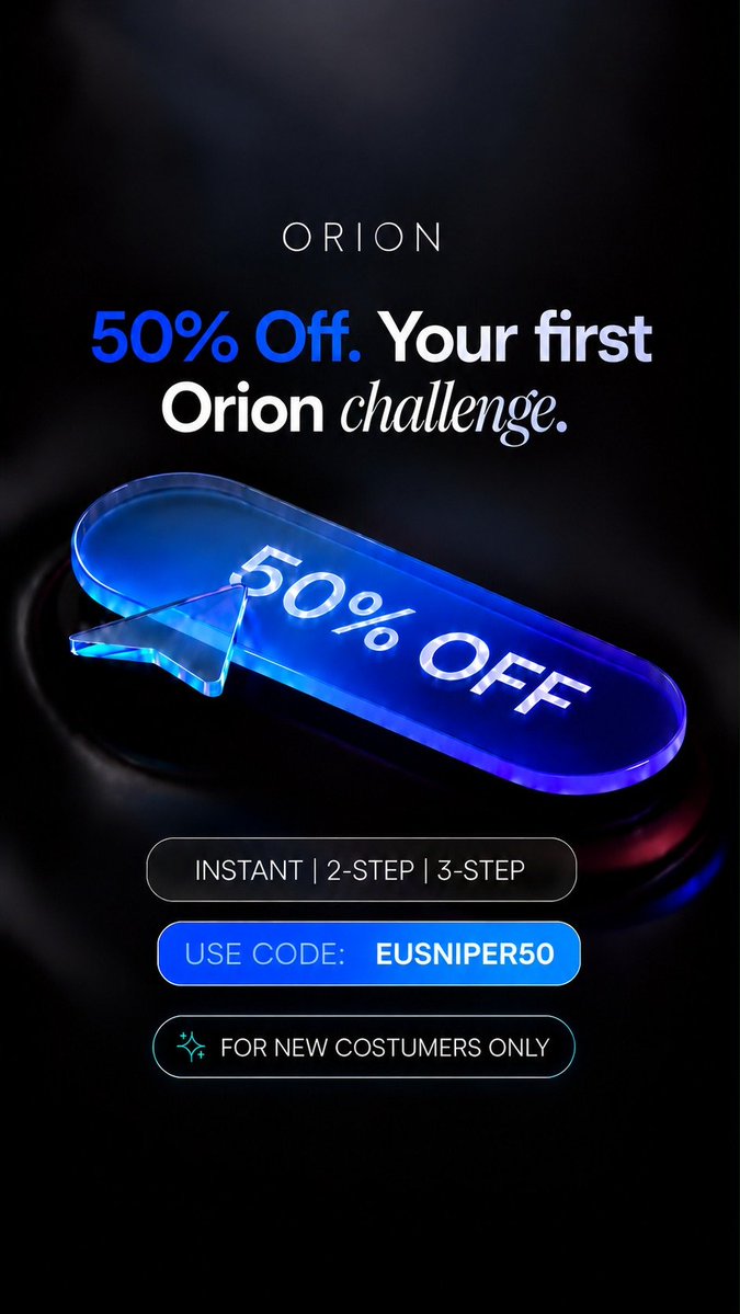 EU_SNIPER_01's tweet photo. 🚨 $50,000 FUNDED GIVEAWAY 🚨

EU SNIPER 🤝 ORION FUNDED

💰 5 WINNERS
🏆 $10,000 FUNDED EACH

Rules :-

• Follow @Orionfundedcom @OrionAffiliates @EU_SNIPER_01

•Tag 2 active Traders

•Like And Retweet This Post

Use Code 'EUSNIPER50' For Maximum Off! https://t.co/gzt477jfRw