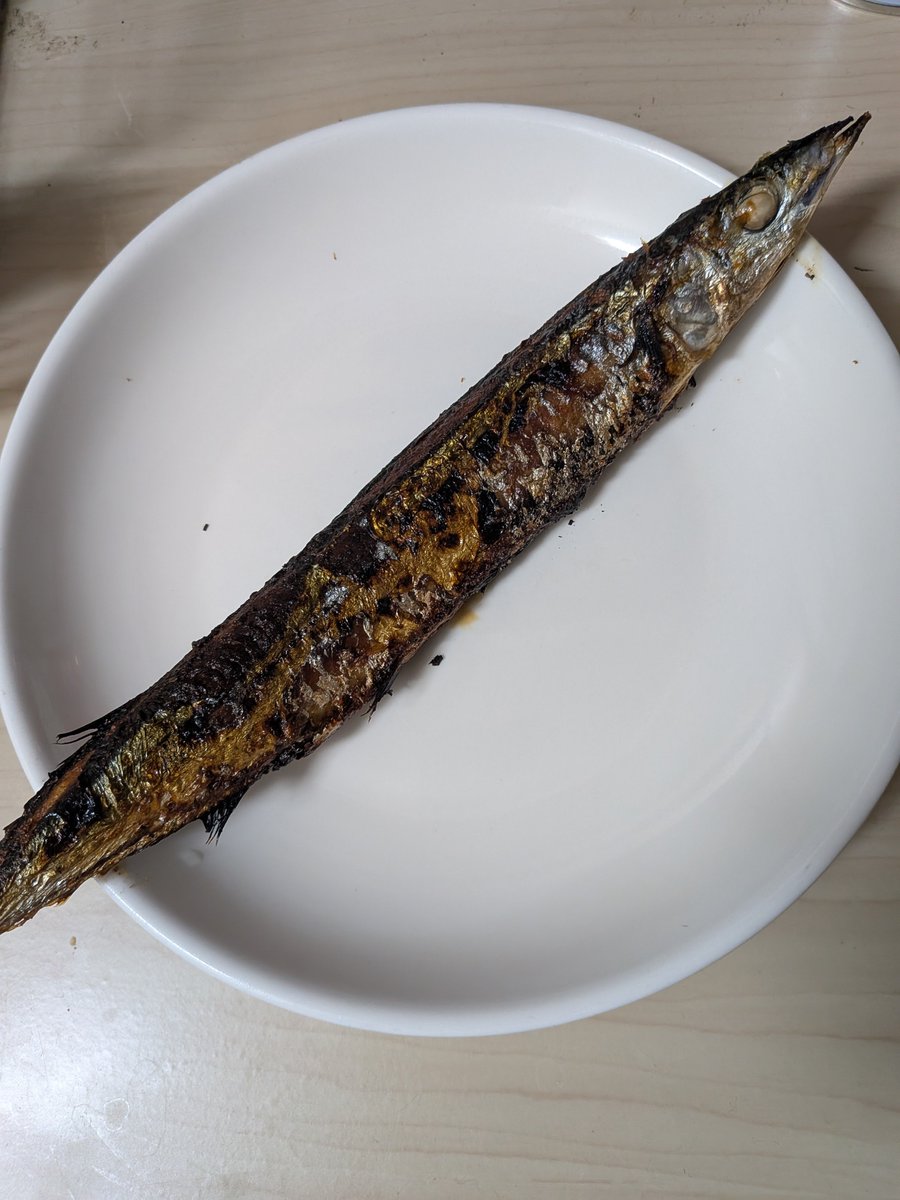 mio51362557's tweet photo. 本日の晩酌
シンプルに���刀魚の塩焼き
ようやく安くなったのでつい買ってしまいました
ただ大根おろし欲しかった https://t.co/BdeNZiyDgV
