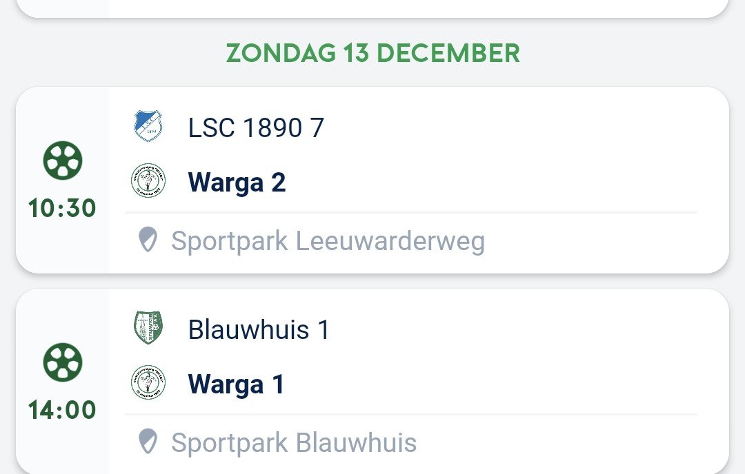 vvWarga's tweet photo. De gisteren afgelaste wedstrijden zijn opnieuw vastgesteld. https://t.co/Ll8ZPnyOxC
