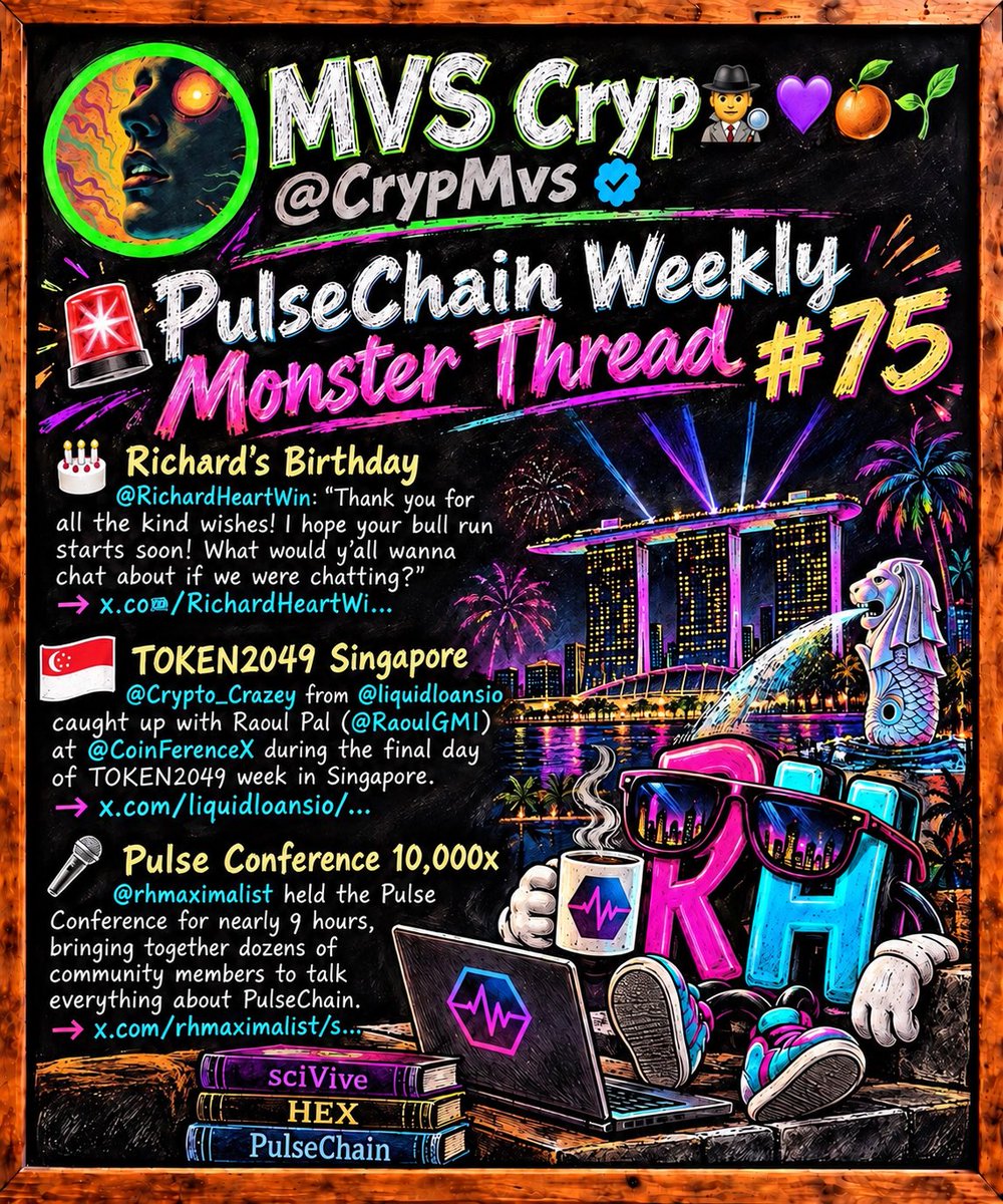 RHisPulseChain's tweet photo. How can you NOT be BULLISH on the #PulseChain community? Absolutely amazing things happening. Thank you @CrypMvs for another wonderful edition of the Monster Thread! Number 75 is a banger! $RH https://t.co/ncGNlCJEOQ