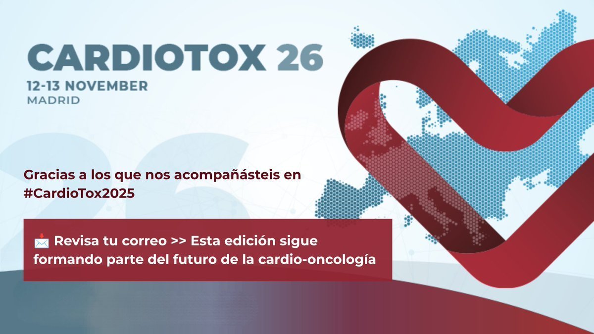 SEMERGENap's tweet photo. #Cardiotox2026 ¡Únete de al encuentro de referencia en #CardioOncología! 
📍 Madrid 📅 12-13 noviembre
🔗 https://t.co/id9nfyvt5p
🎓 Si asististe a ediciones anteriores de #CardioTox, tienes descuento.
Consulta tu email. 

@CardioHULP @OncoMedHULP @SEMERGENap @SergioCinza @vic_pallares
@TeresaLpezFdez1 @dralvaropinto @DrRaulCordoba @Borjaibanez1 @cardiooncoSEC @_Seom @sehh_es @CNIC_CARDIO