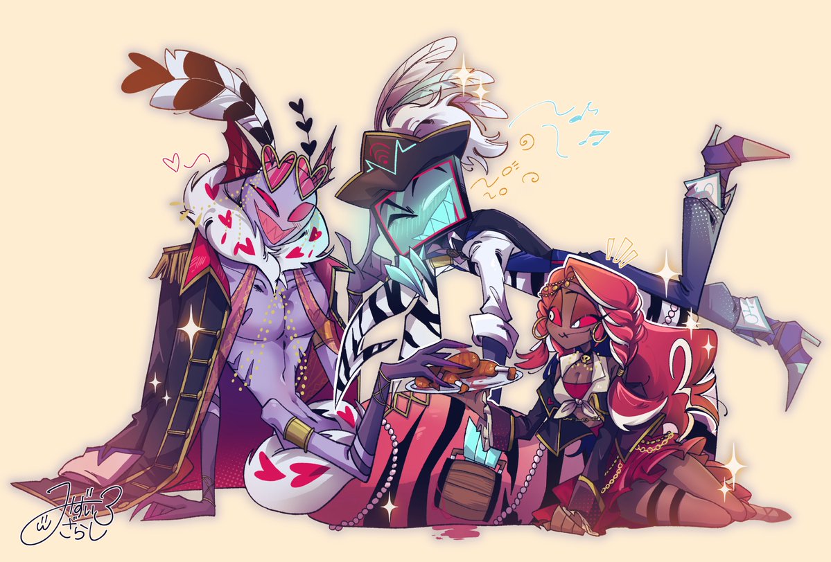 mizuiro_zarasi's tweet photo. 海賊の宴🍻🏴‍☠️
#HazbinHotel https://t.co/XeODMFTbUt