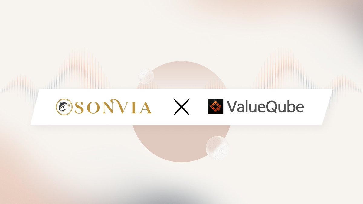 Sonvia_ai's tweet photo. #Sonvia 🐬 is partnering with @ValueQube_io to explore new possibilities at the intersection of AI-powered music assets and on-chain finance.

ValueQube connects TradFi and DeFi through qAsset Certificates, making investable exposures more transparent, structured, and AI-readable.

Together, we look forward to exploring how AI, digital assets, and on-chain infrastructure can unlock new opportunities across emerging digital economies.

More to come. 🔜