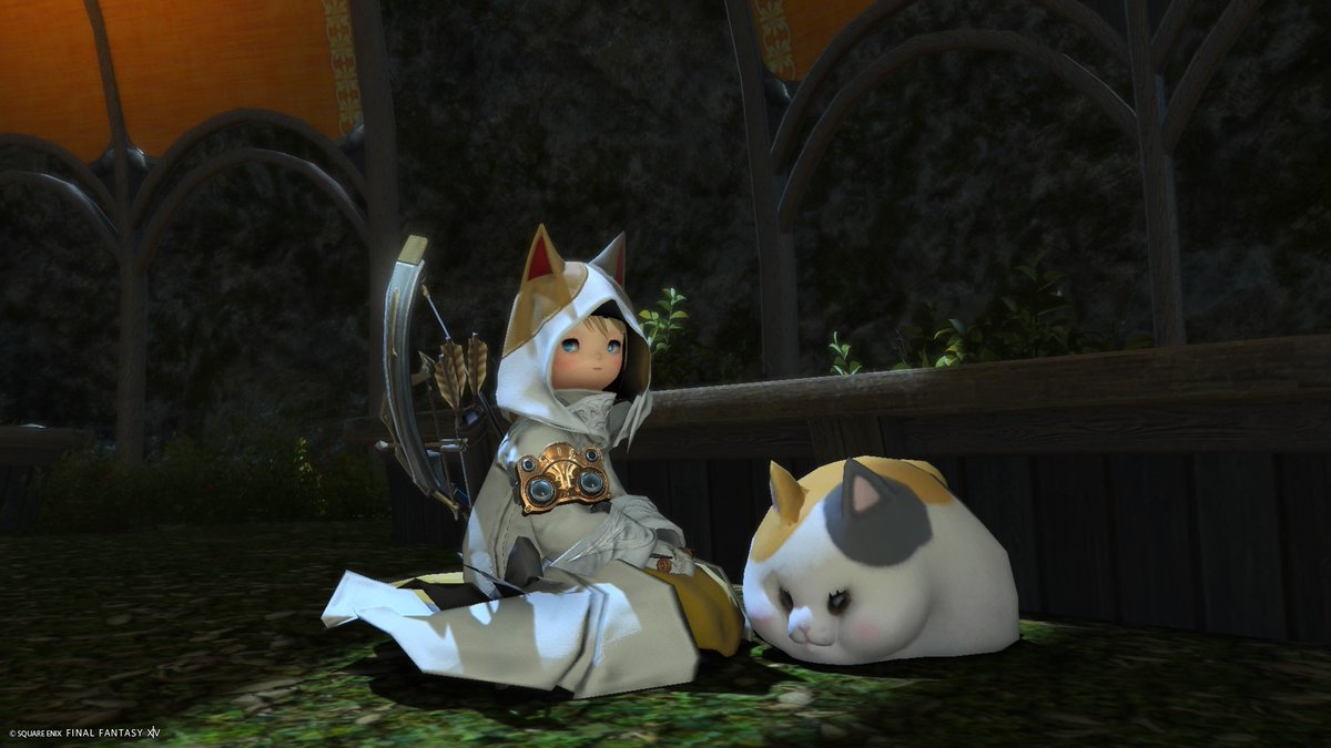 Hello_moon_ff14's tweet photo. なんですかこの素敵なタグは
#メンテだしとにかくあなたのssが好きって思ってくれるひとと出逢うために自分の推しssをそっと置いておく 
#メンテだしとにかくファットキャットだ
＃FF14　
＃FF14初心者 https://t.co/M0x130eYDJ