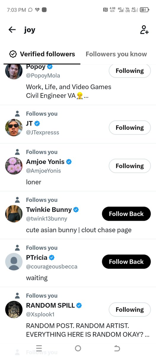 itsAngee_Joy's tweet photo. May ganito pa lang tab. Sige wait sa mga hondi ko pa nafollow back ifofollow ko na kau. Sana Meron rin sa mga finollow pero di nagfollow back para madaling I unfollow. Hahahhaha https://t.co/zpgN1tyGKE