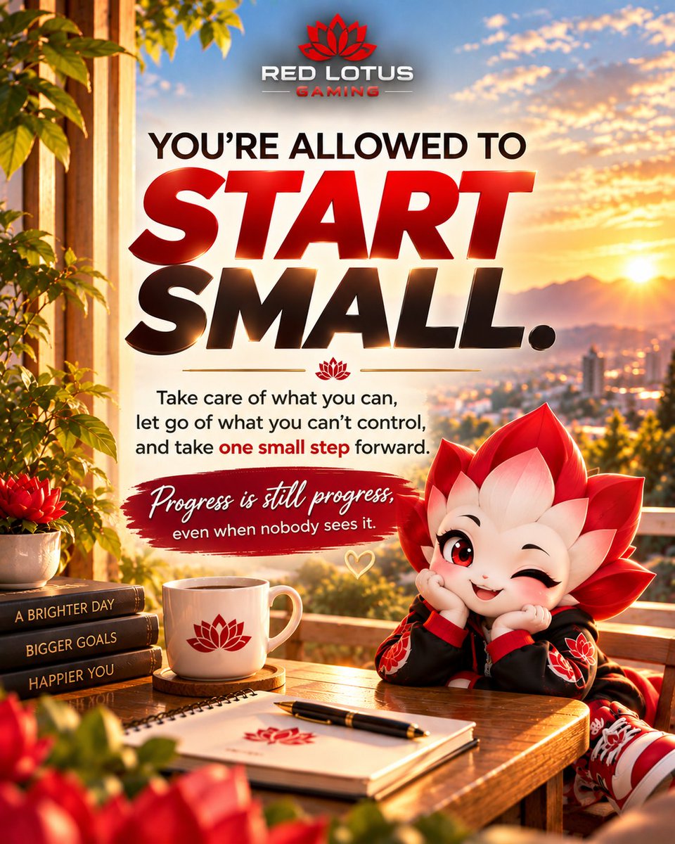 RedLotusGaming1's tweet photo. 🌺 You don’t have to do it all today. Just take one small step forward. Every bit of progress counts! ❤️

What’s your goal this week? 💪

#MondayMotivation #MondayMindset #RedLotusGaming https://t.co/rli51RBxil