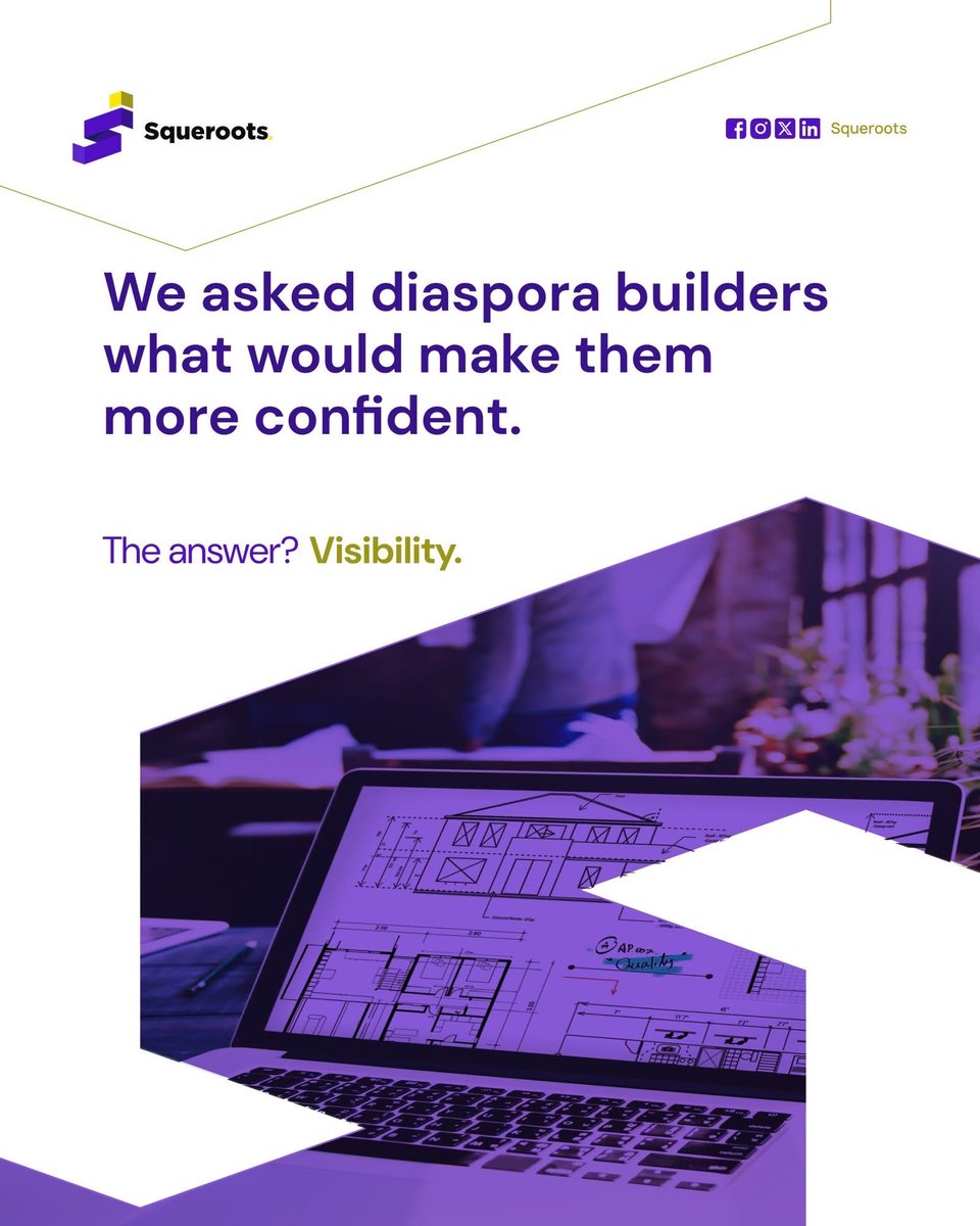 Squeroots_Ent's tweet photo. More Visibility, 
More Informed Decisions, 
and Greater Control.

Explore our platform on https://t.co/auPFhBRMYb 

#squeroots #propertydevelopment #homes #japa #Diaspora #Investment #BuildWithConfidence https://t.co/7BD7rZ4Aqu