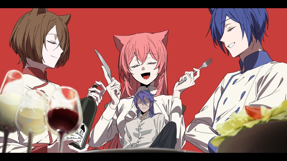 soikaiso's tweet photo. 誰だろうな様のカバー「前略、皿の上にて。」のMVイラストを描かせていただきました！
【カバー】前略、皿の上にて。（神威がくぽV4・巡音ルカV4・KAITOV3・MEIKOV3）https://t.co/Cht4gWeO9L https://t.co/jd5j2HkgEY