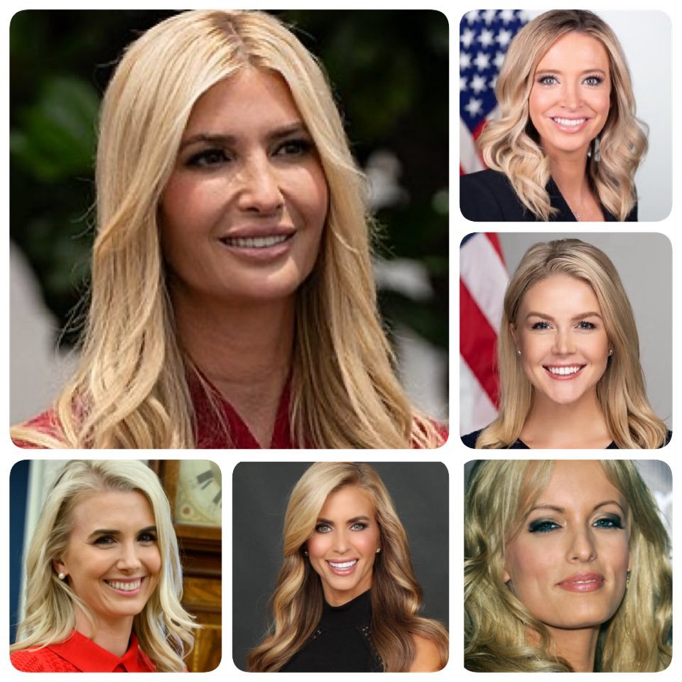 AnaRivera1981's tweet photo. Many people are saying #Trump surrounds himself with women who remind him of #Ivanka. No way! Trump loves diversity. https://t.co/hpJNztMQNG