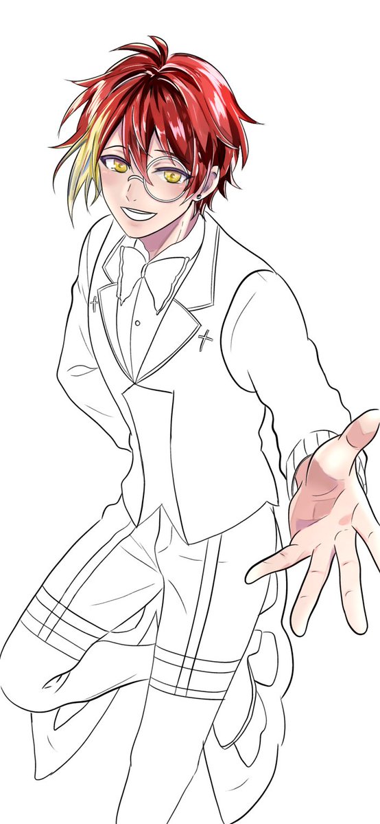 fe_ankr's tweet photo. 三連休勉強尽くしで疲れたので1時間過去絵に色を塗ってみた
5周年までにゆっくり時間かけて完成させようかな😌 https://t.co/hUfinJPKAG