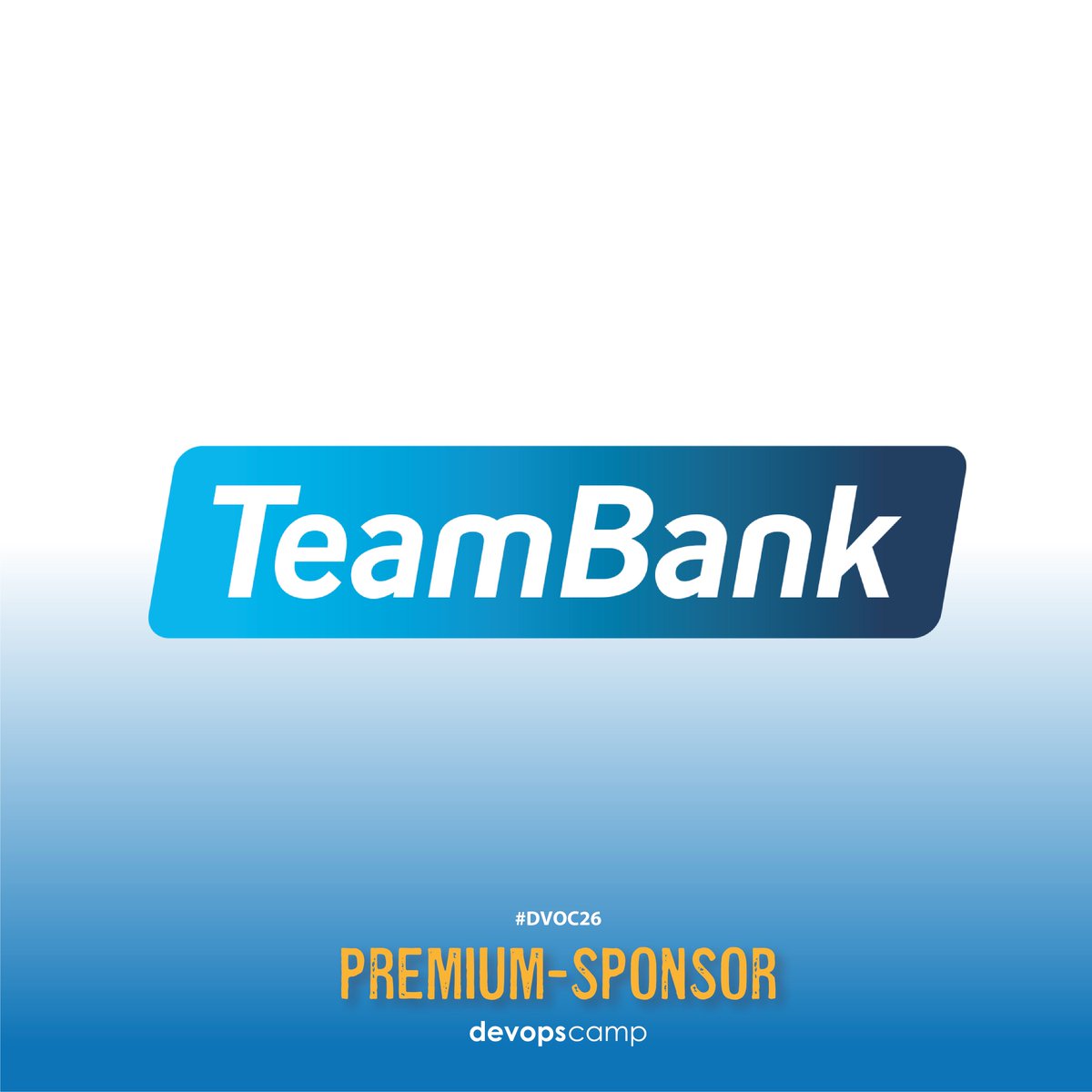 devops_camp's tweet photo. Premium-Sponsor: #teambank - Vielen Dank für eure Unterstützung! #dvoc26 #devopscamp #devops #barcamp #nuedigital https://t.co/qszEd1ioLk