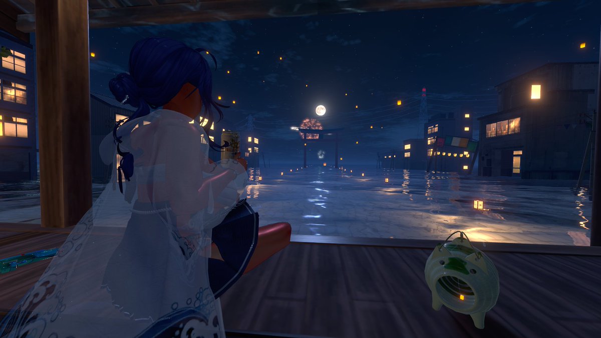 fantasworm's tweet photo. #VRChat 
Sit down and have some beer. (Arm muscle got boosted btw. Also, I changed the face to be more lively and boyish.) https://t.co/VfgJojyQ3Y