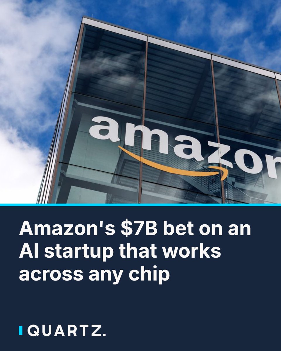 qz's tweet photo. Amazon's $7B bet on an AI startup that works across any chip
Amazon is reportedly close to acquiring Decart, a two-year-old startup whose software lets developers hop between AI chips — a capability that's quietly becoming one of the most valuable
#Amazon #Decart #AIAcquisition https://t.co/jeANjJWDHO