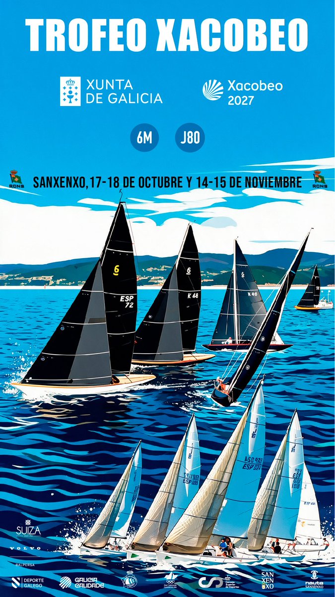 CETSanxenxo's tweet photo. Siguen las competiciones de #vela en aguas de #Sanxenxo. La próxima cita este fin de semana en Sanxenxo, donde comienza el #TROFEO XACOBEO, liga 6 Metros y j/80
@rcnsanxenxo 
@metre_six 
@J80Spain https://t.co/cHMAmsCnWU