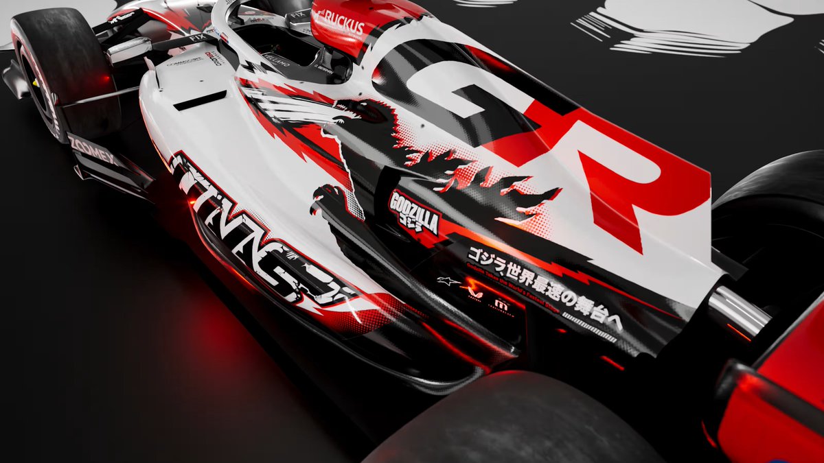 F1BigData's tweet photo. HAAS WILL USE THE GODZILLA LIVERY AGAIN IN AUSTIN https://t.co/UNObP8dlwk