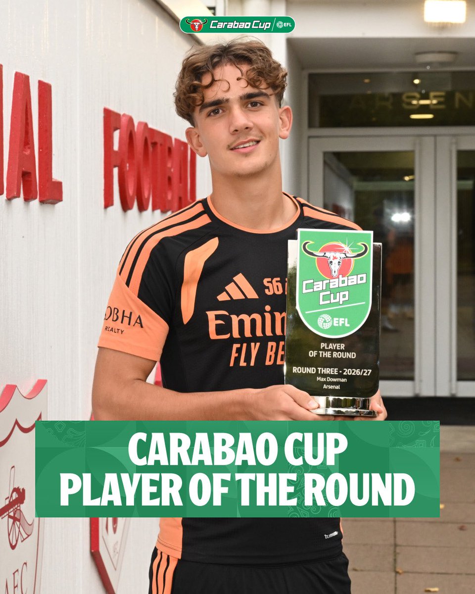 Carabao_Cup's tweet photo. 💫 @Arsenal’s Max Dowman is the #CarabaoCup Player of the Round for Round Three 🏆

📘 https://t.co/2a4A8DB1o4

#EFL https://t.co/1YFQATdQgk