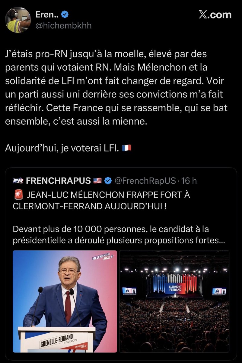 LBleuBlancRouge's tweet photo. La nouvelle tendance et tentative des militants LFI sur les réseaux sociaux, c’est de faire croire qu’ils étaient pro-RN jusqu’à maintenant et qu’aujourd’hui ils soutiennent à fond Mélenchon et LFI. 

Le problème c’est qu’ils ont oublié qu’en un clic, on peut retrouver leurs posts d’il y a plusieurs années où ils appelaient déjà à voter pour Mélenchon 🤣🤣

Ils sont tellement à la ramasse, qu’ils ne savent plus quoi faire, ils me font presque pitié 🤣