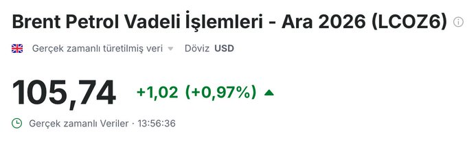 GayUkIndian's tweet photo. BARIŞ HABERİ GELDİ FAKAT PETROL HALA 105 DOLAR❗️ 

Trump, Rusya ve Ukrayna arasında enerji ateşkesi sağlandığını açıkladı. Kiev ve Moskova henüz karşılıklı teyit vermedi https://t.co/tEJRDQ2FmM