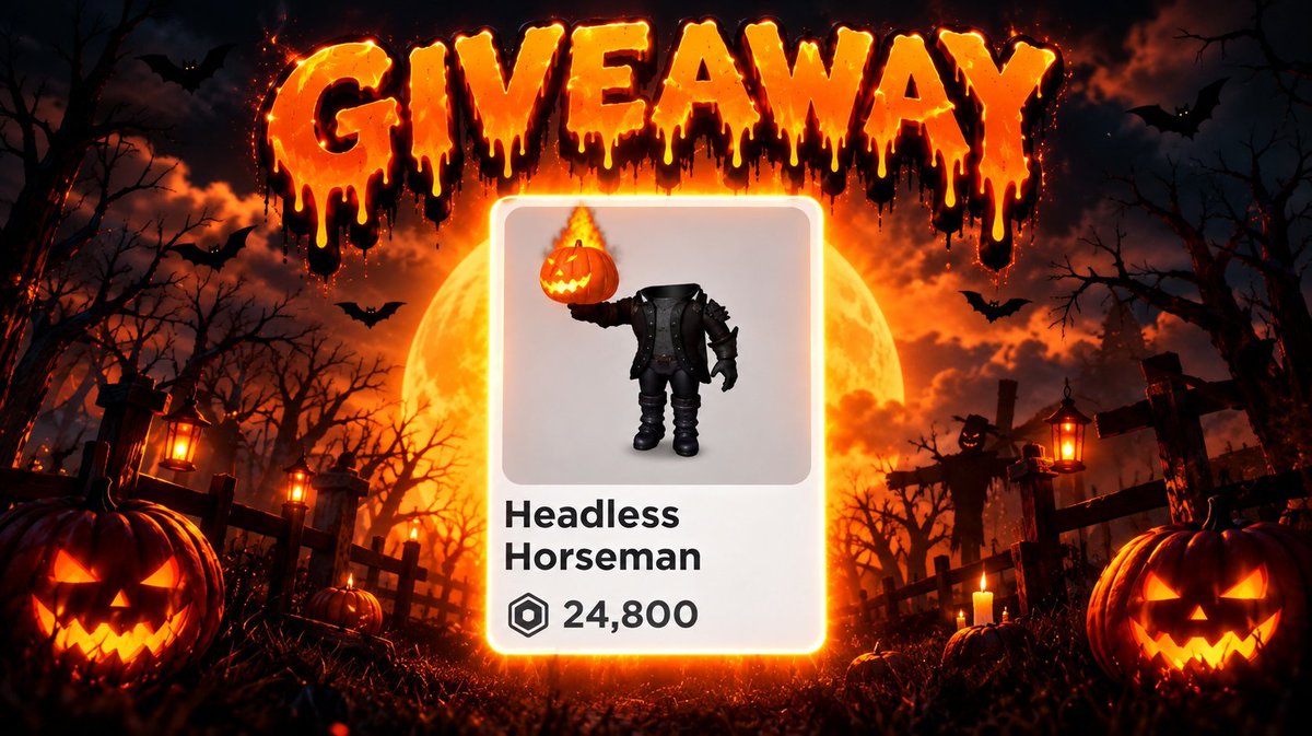 ColdFire_Studio's tweet photo. 🎃 2X HEADLESS GIVEAWAY!

13 days left to hit BOTH goals 👀
🐦 1K X followers
🎮 500 Roblox followers

To enter:
✅ Follow @ColdFire_Studio 
❤️ Like + 📷 repost
💬 Comment Roblox username
🎮 Follow: https://t.co/rql2JL5jG9

This is a reminder so it can help with the goal https://t.co/IcQ1XmWujO