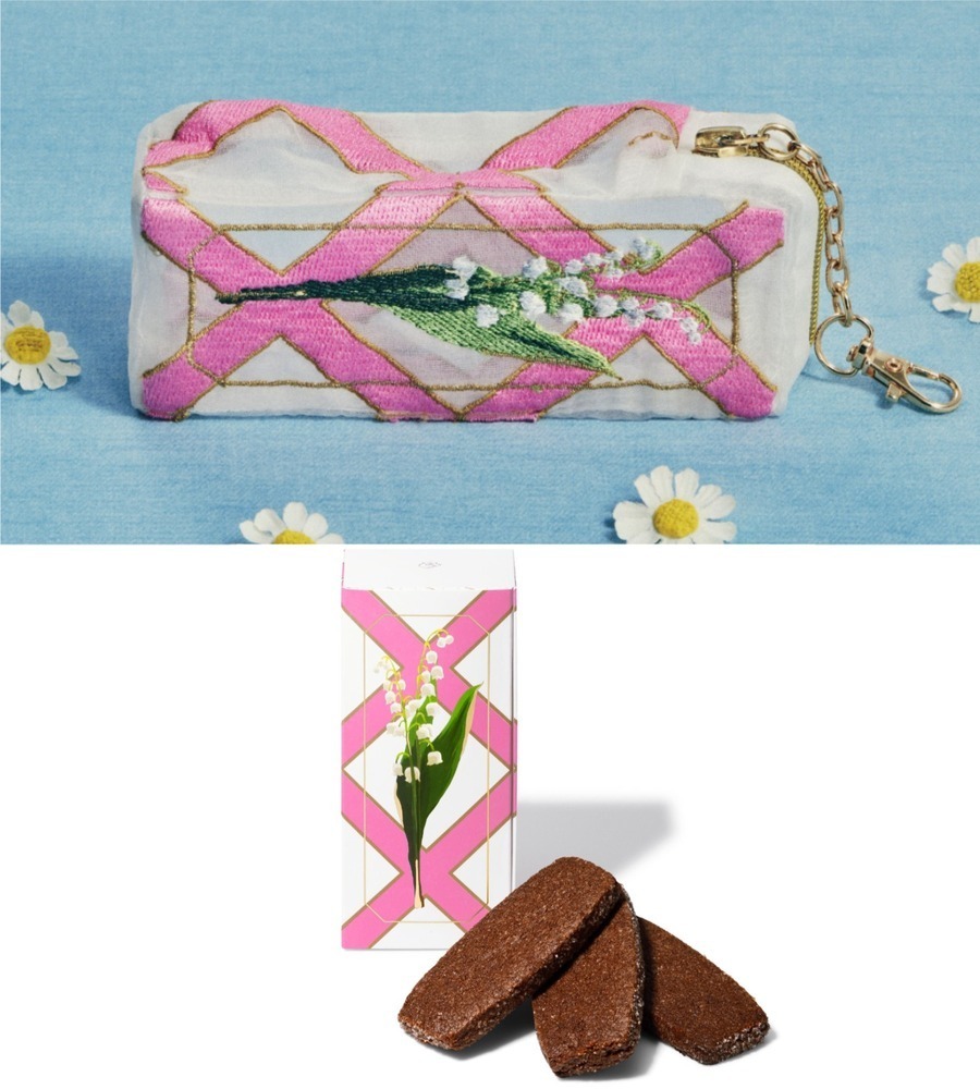 fashionpressnet's tweet photo. ルル メリー×ブリジットタナカ、“すずらん刺繍”オーガンジーポーチ＆ショコラサブレの限定セット - https://t.co/ymfb7ldo21 https://t.co/zteZ9A6cBJ