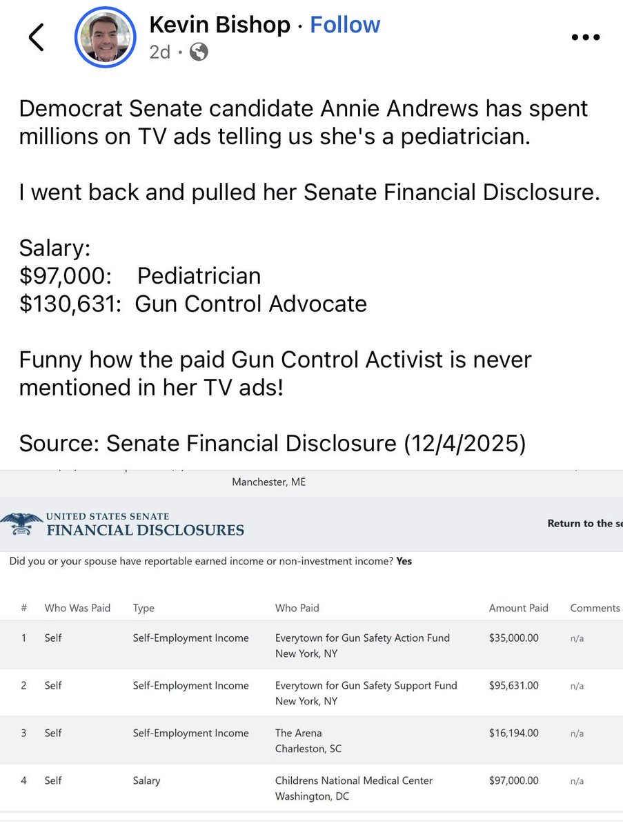 ThomasMurphy4SC's tweet photo. Let’s be clear South Carolina, Dr. @AnnieAndrewsMD works for the gun control lobby and will work against your 2nd Amendment rights. Apparently Dr. Andrews doesn’t understand “the right of the people to keep and bear Arms, shall not be infringed."  Vote RED. https://t.co/l0szd7LUeq