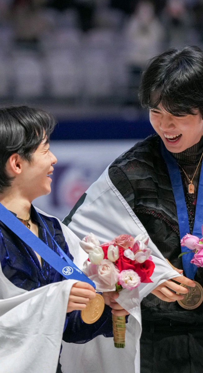 TooMuchNiki's tweet photo. besties who slay together, take a season off together. Yuma Kagiyama and Junhwan Cha will come back in ISU: Doomsday https://t.co/V9OHEKMrHL