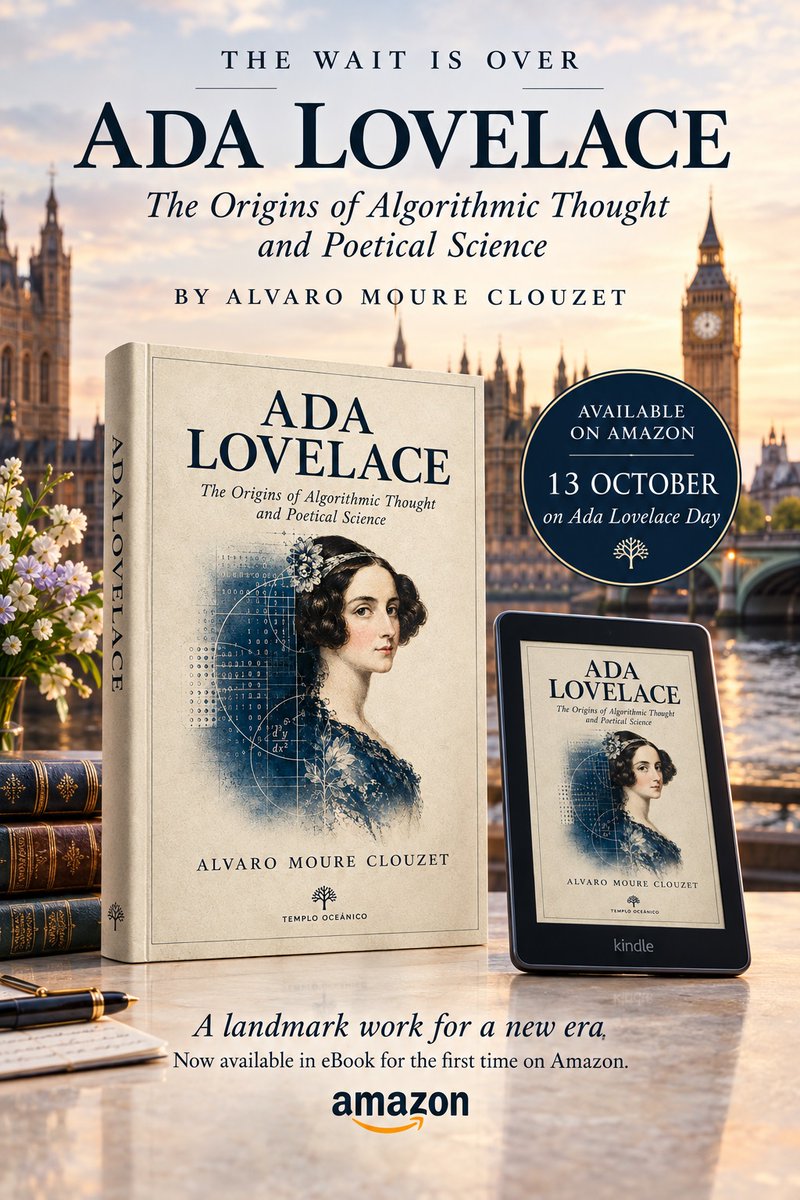 TemploOceanico's tweet photo. Now available for pre-order on Amazon: 
👉
📖 English edition: https://t.co/lD5HsKmPZd

📖 Portuguese edition: https://t.co/NMFVlxgcRr

📖 Spanish edition: Official launch on October 13.

#ALD26 #AdaLovelaceDay #AdaLovelace #WomenInSTEM #AI https://t.co/A7K6tGgRHW