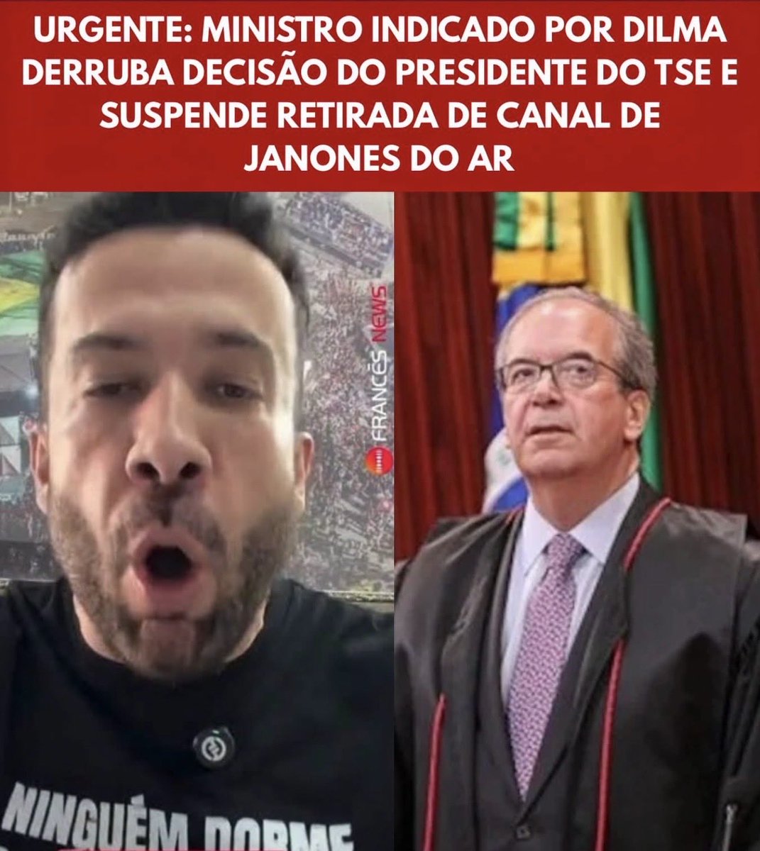 silvio_matias's tweet photo. Ricardo Villas Bôas Cueva, o mesmo ministro que liberou a fake news sobre NSra Aparecida, agiu novamente a favor do PT e liberou o canal de fake news do Janones. https://t.co/Gfk66XZ9aZ