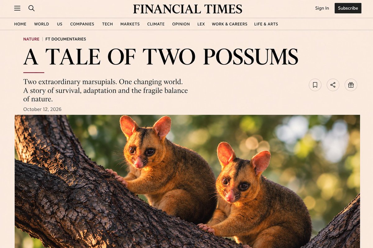 ThorfinnOnChain's tweet photo. NEW ANIMAL DOCUMENTARY COMING OUT!!!!

A TALE OF TWO POSSUMS

FINANCIAL TIMES JUST POSTED!!!!

https://t.co/PE4ZuuHYJ6
https://t.co/9orHrGNO3N https://t.co/VtUWWscCBX