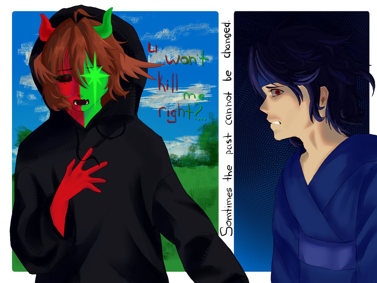 ADHD666BPM's tweet photo. wait wai wai #tricloverduo #evouraifanart #supzecfanart waiittt no evo dont blame yourself… https://t.co/wqXZyHPHzE