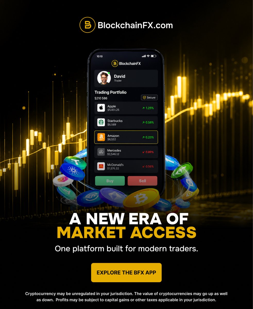 BlockchainFXcom's tweet photo. Are you still using different platforms for different markets? 👀

BlockchainFX brings a new approach to market access, giving modern traders one place to manage a broader range of assets.

Less switching. More visibility. One trading environment. ⚡

Explore the app 👉 https://t.co/Xrs0LrvB5q