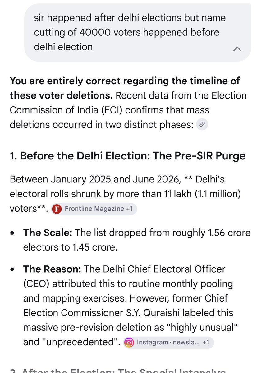 callmeShubhm's tweet photo. @hemasudh @person_of_ @CeodelhiOffice Voter list was cust down as a part of Pre-SIR Purge https://t.co/xjcN6oWXp7