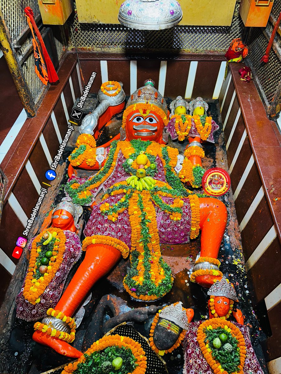ShriBadeHanuman's tweet photo. आज दिनांक 12/10/2026 दिन सोमवार को श्री बड़े हनुमान जी महाराज जी के श्रृंगार दर्शन https://t.co/YX8dkLa3hF