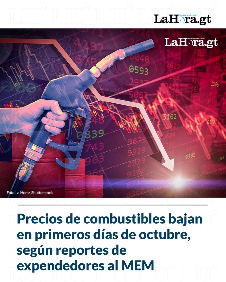 Precios de combustibles bajan en primeros días de octubre, según reportes de expendedores al MEM