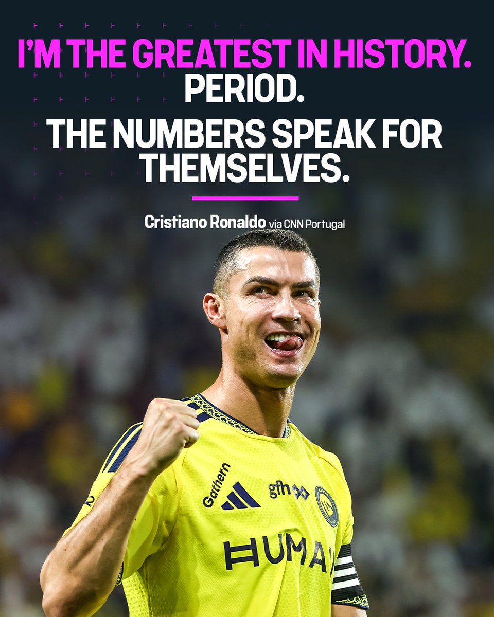 footballontnt's tweet photo. Cristiano Ronaldo has no doubts about his place in the GOAT debate 👀🐐 https://t.co/bGgl08pihs