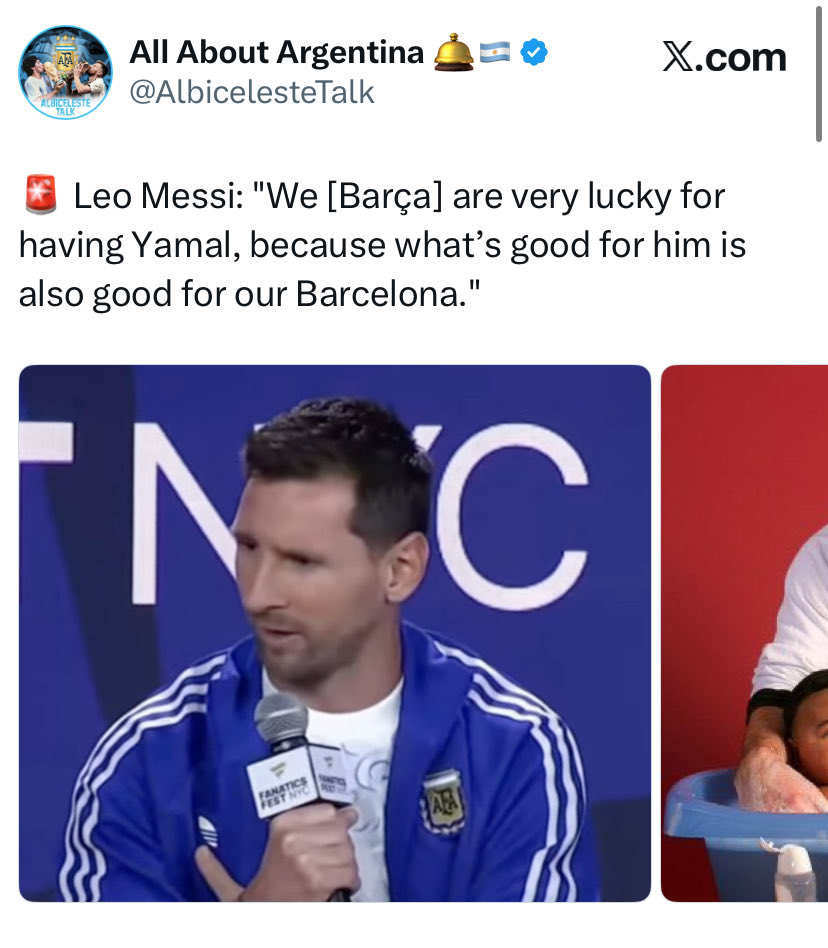 edriapadma's tweet photo. Okay, I’m already calm about this, and I’m trying to be as reasonable as I possibly can 🫠

You’re right about one thing, sh*thead @gaspart no player is bigger than a club. I can agree with that to an extent. But telling Messi that he needs to watch out? Since when has Messi ever claimed that he was bigger than Barcelona? Has he ever complained publicly about not receiving the farewell match he rightfully deserved from @FCBarcelona ? Has he ever demanded special treatment or acted as though the club owed him something? Because as far as I can see, he hasn’t🤨🤷‍♀️

At the very least, Barcelona should have given him the farewell he deserved after everything he contributed to the club. And the way @JoanLaportaFCB handled Messi’s exit remains inexcusable...You can't defend him...No matter how you look at it in other POV...There was a better way Laporta could have handled his exit 😒

And then there’s the way you and the interviewer keep bringing his name into the conversation. Seriously, Gaspart, you even brought up Yamal? What exactly is the correlation? It sounds like you’re trying to draw a comparison and push some kind of “passing the torch” PR narrative...Why? Because of the Ballon d'Or season? Why does Messi’s name always have to be dragged into these conversations? And the way you talk about it makes it sound as though Leo never truly loved Barcelona 🤦🏻‍♀️

Leo loved Barcelona with all his heart. He dedicated most of his life to that club and was one of the biggest reasons Barcelona enjoyed so much glory. His love for the club was never about proving that he was bigger than it. It was about everything he gave to it, everything he achieved there, and the bond he built with the club and the f*cking building itself ...you guys f*cking A*shole 🤬

So let me ask you this again, @Gaspart, @JoanLaportaFCB, @FCBarcelona, @jotajordi13 ...why does it seem so difficult for you all to show Messi the respect he deserves? Why does a player who gave Barcelona so much still have to endure this kind of disrespect? 🙄

You don’t even have to mention him or drag his name in the first place if you guys don't like him...stop making MESSI as the villain...He has never asked to be treated as bigger than the club. After everything he gave Barcelona, all he deserved was respect, gratitude, and especially the farewell he rightfully earned 👊

These are just two examples of how much Messi loves Barcelona. There’s so much more proof out there. Maybe open your eyes and use your brain instead of your d*ck🤦🏼‍♀️