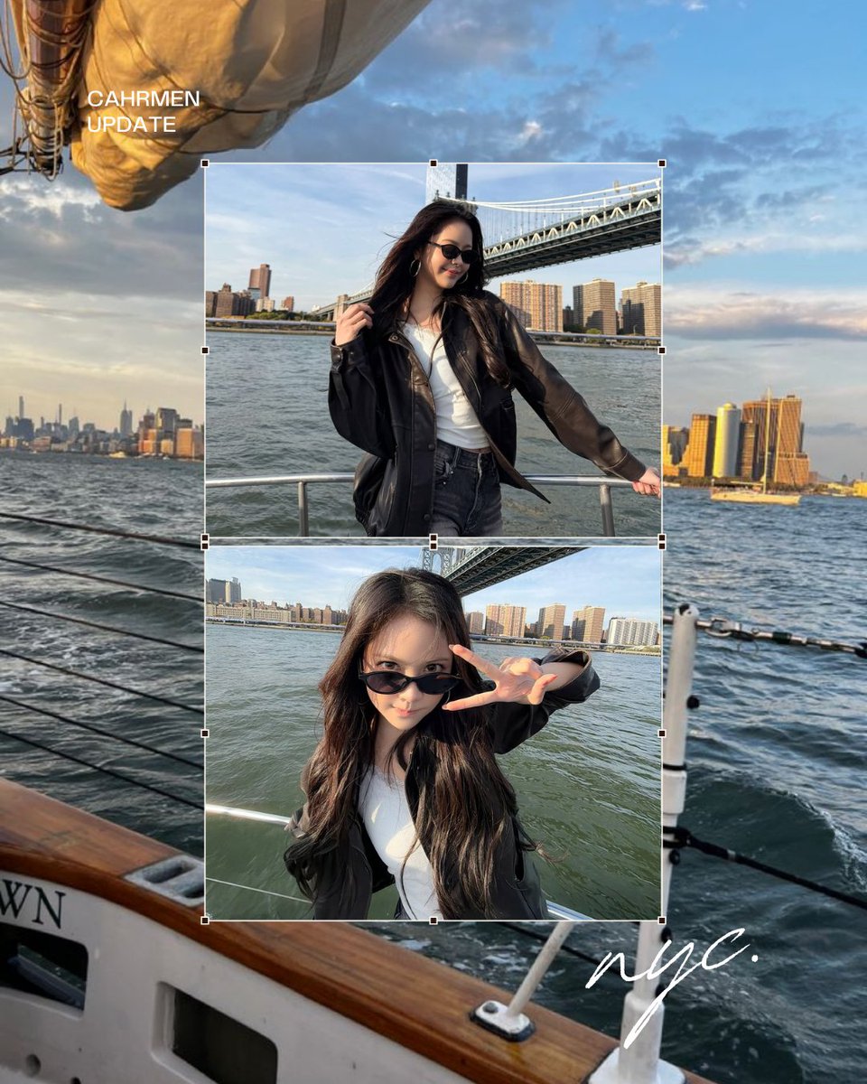 cahrmen's tweet photo. a picture-perfect day sailing through the new york skyline and falling in love with this city all oOover again. days like this, filled with laughs and big-city views are the ones we remember forever. 🍁🧩☻ https://t.co/CcQYUwjsKE