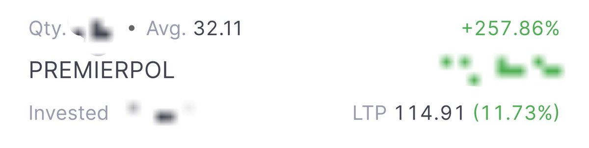 tradingwithps's tweet photo. #PREMIERPOL 

32.1          to      114🚀🚀🚀
11% upper circuit today 🚀🚀

running profit 257 %💚
Holding time  1043days

 Disc : holding from 32.1 level
Not a recommendation for buy or sell
#microcap #MULTIBAGGER  #LONGTERM https://t.co/gFQm9THrAV