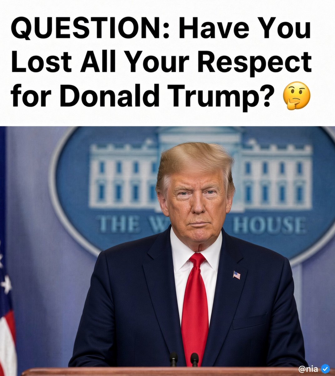 HazelLiaqa4848's tweet photo. Have you lost all respect for Trump and why? https://t.co/V2bjCnzzZo